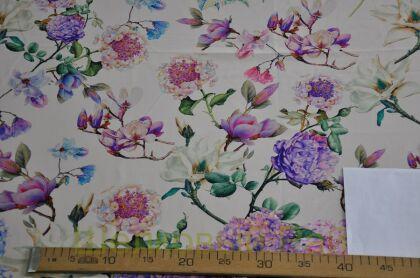 Крепдешин шелковый гортензии (д-1253)