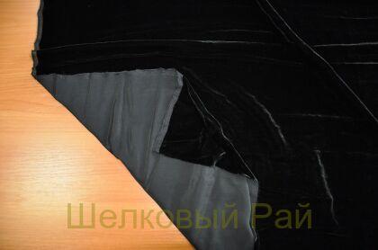 Бархат шелковый черный (д-1058)