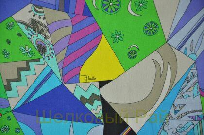 Шелк атласный подписной "Emilio Pucci" (д-1175)