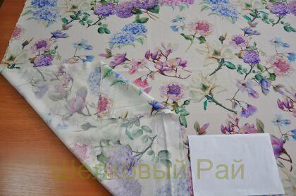 Крепдешин шелковый гортензии (д-1253)