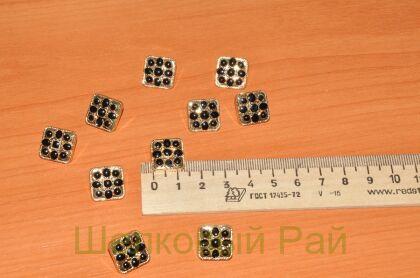 Пуговица квадратная черная (д-932)