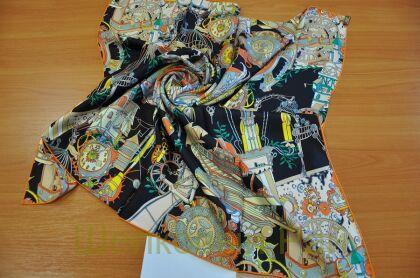 Платок двухсторонний 90*90 шелк-твил 100% (к-43)