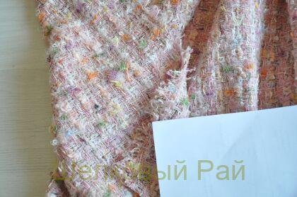 Твид розовый "Chanel" (д-1471)