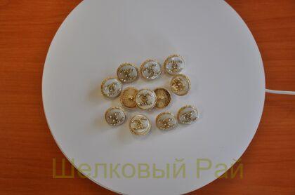 Пуговицы Chanel золотистые с кристаллами 20 мм (д-1396)