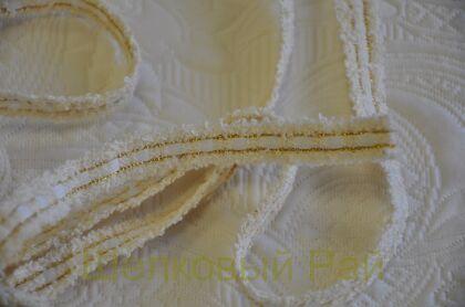 Тесьма сливочного цвета с люрексом "Chanel" 1,5 см (д-1447)