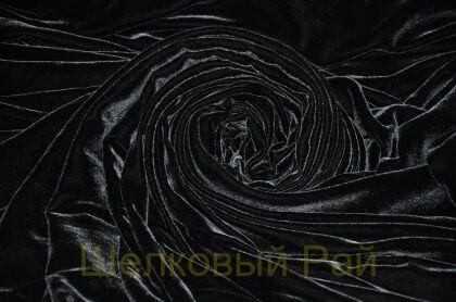 Бархат шелковый черный (д-1058)
