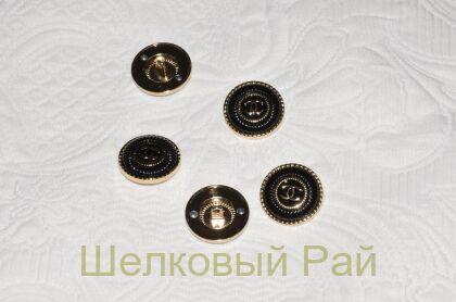 Пуговицы черные металлические "Chanel" (д-1232)