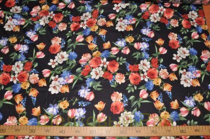 Шелк крепдешин цветы "Dolce&Gabbana" (д-900)