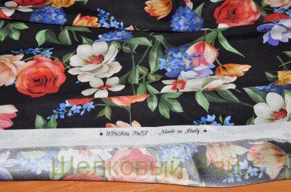 Шелк крепдешин цветы "Dolce&Gabbana" (д-900)