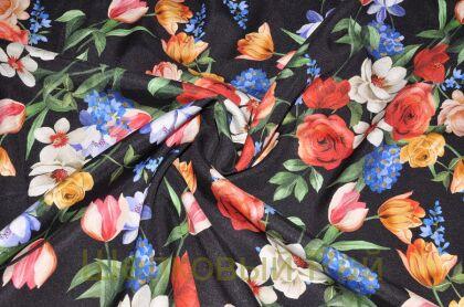 Шелк крепдешин цветы "Dolce&Gabbana" (д-900)