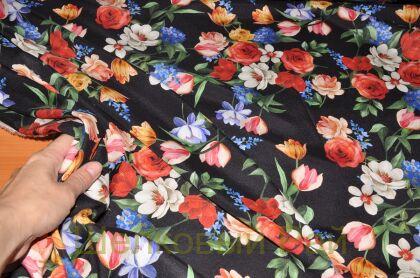 Шелк крепдешин цветы "Dolce&Gabbana" (д-900)