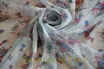 Шифон жатый с цветами (в-4)