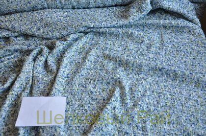 Твид голубой смесовый с пайетками "Chanel" (д-1472)