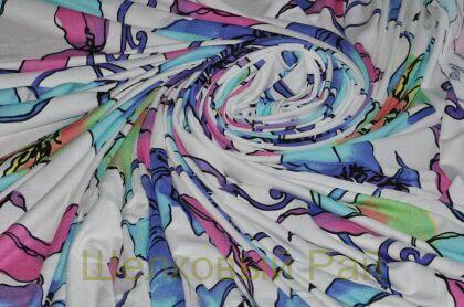 Трикотаж хлопковый цветы (з-11)