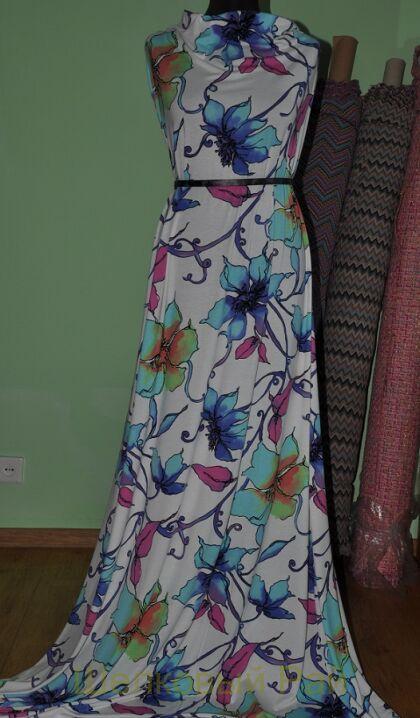 Трикотаж хлопковый цветы (з-11)