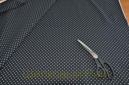 Хлопок в горошек (г-409) (черно-белый)