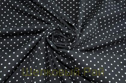 Хлопок в горошек (г-409) (черно-белый)
