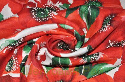 Шелк крепдешин маки "Dolce&Gabbana" (д-731)