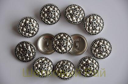 Пуговицы Chanel 23 мм серого цвета (д-1421)