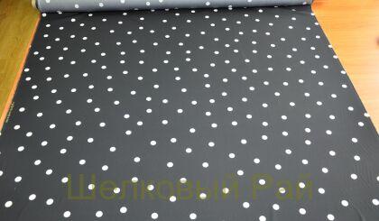 Крепдешин шелк стрейч горох (д-1057)