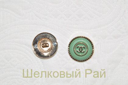 Пуговицы с логотипом зеленые "Chanel" (д-1229)