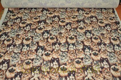 Шерсть "Stella McCartney" ткань с котиками (д-59)