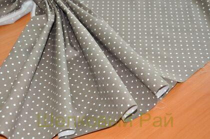 Хлопок в горошек (г-409,1) (светло-коричневый)