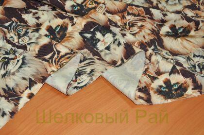 Шерсть "Stella McCartney" ткань с котиками (д-59)