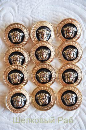 Пуговицы черные Versace 25 мм (д-1386)
