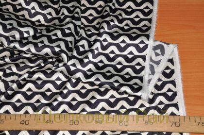 Атласный шелк стрейч зигзаги (д-838)