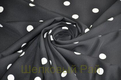 Крепдешин шелк стрейч горох (д-1057)