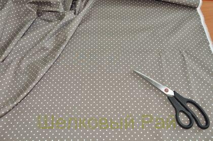 Хлопок в горошек (г-409,1) (светло-коричневый)