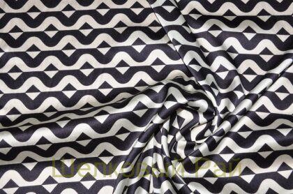 Атласный шелк стрейч зигзаги (д-838)