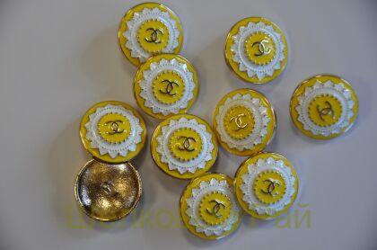 Пуговицы желтые в стиле Шанель (д-1241)