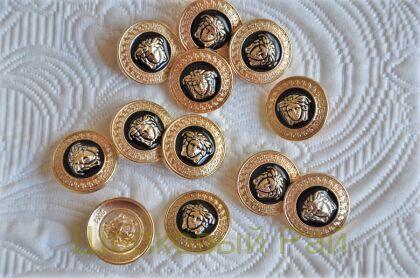 Пуговицы черные Versace 25 мм (д-1386)