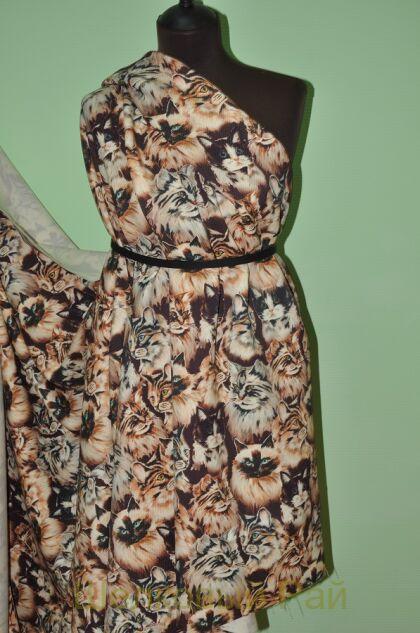 Шерсть "Stella McCartney" ткань с котиками (д-59)