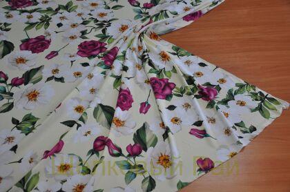 Шелк креп стрейч цветы "Dolce&Gabbana" (д-1193)