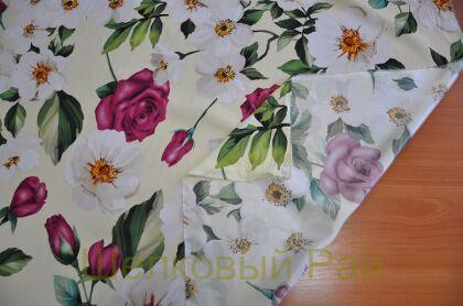 Шелк креп стрейч цветы "Dolce&Gabbana" (д-1193)