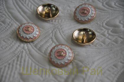 Пуговицы металлические с эмалью "Chanel" (д-1240)