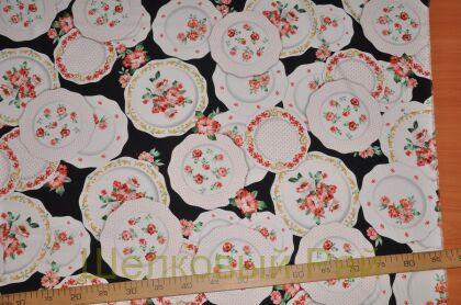 Шелк-стрейч крепдешин тарелки "Dolce&Gabbana" (д-628)