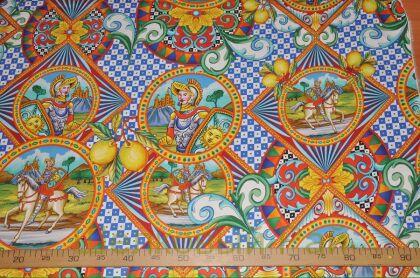 Крепдешин шелк рыцари "Dolce&Gabbana" (д-730)