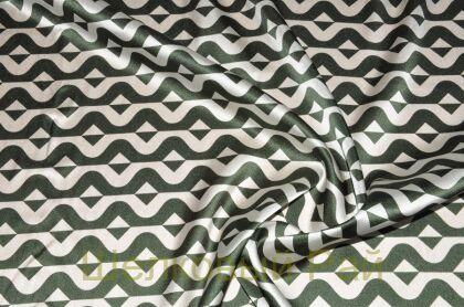 Шелк атласный оливковые зигзаги (д-837)