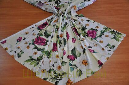 Шелк креп стрейч цветы "Dolce&Gabbana" (д-1193)