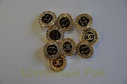 Пуговицы со стразами и логотипом "Chanel" (д-1233)