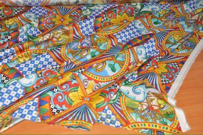 Крепдешин шелк рыцари "Dolce&Gabbana" (д-730)