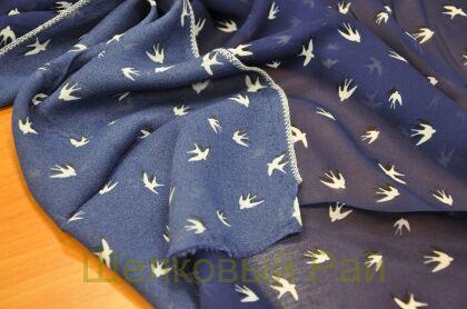 Шифон с ласточками (д-1302)