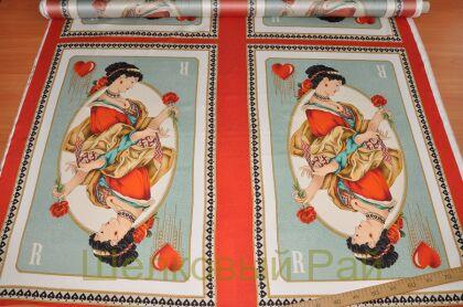 Крепдешин шелковый с картами"D&G" (д-529)