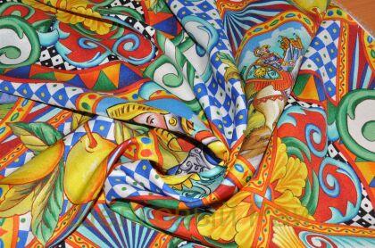 Крепдешин шелк рыцари "Dolce&Gabbana" (д-730)