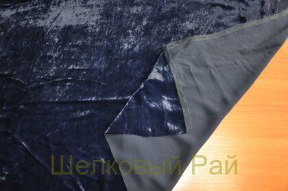 Бархат шелковый темно-синий (д-1186)