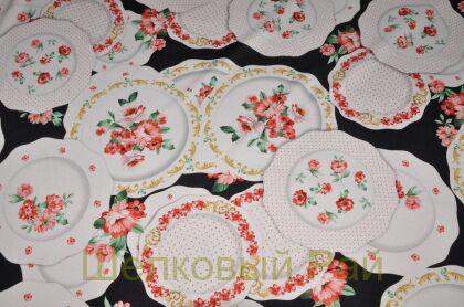 Шелк-стрейч крепдешин тарелки "Dolce&Gabbana" (д-628)